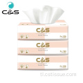 Biodegradable soft pack facial tissue